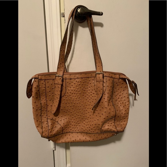 Beige Shoulder Bag With Zipper - Picture 1 of 3